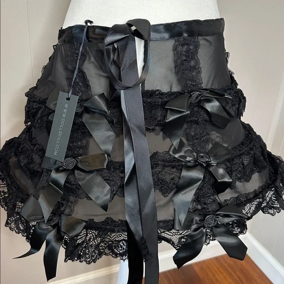 NWT Dolls Kill Death to Sunshine Cage Hoop Mini Skirt - Picture 9 of 15